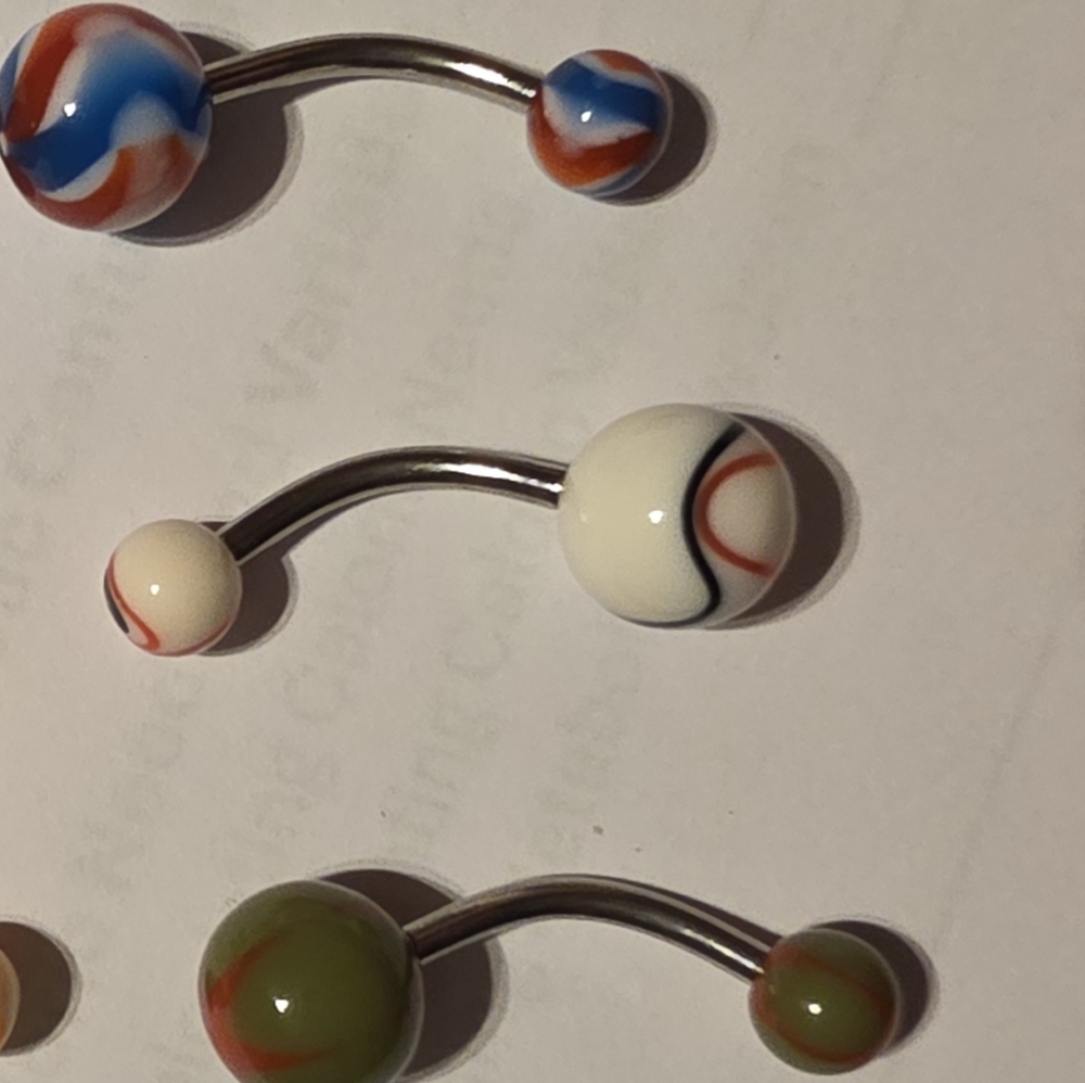 Colorful Belly Button Rings Set - Picture 2 of 3